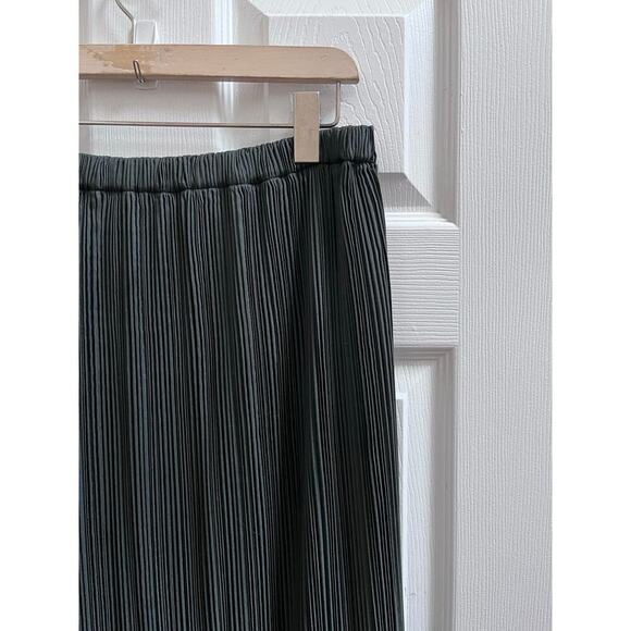 Club Monaco Evergreen Pleated Lined Elastic Waistband Pull On Maxi Skirt Medium - Picture 6 of 11